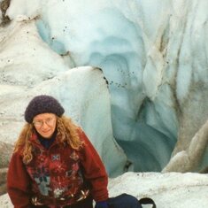Patty climbing a glacier