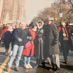 A very cold Macy's Thanksgiving Day Parade with Aunt Pat and Uncle Bob