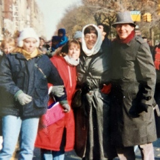Leslie and Julie in NYC with Aunt Pat and Uncle Bob.