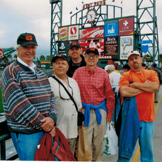 Every year we’d go to a Giants baseball game together, usually around someone’s birthday.  This one was Pat's in 2009 – a weekend game at AT&T Park!  L-R: Eddy, Nick, Joe, Keith, Patrick