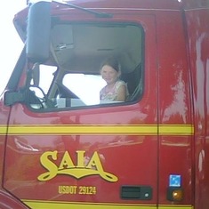 Rachelle in truck