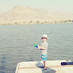 Your grandson Jayden fishing today as well 