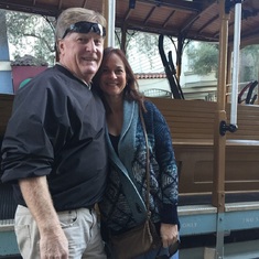 Pat & Jenny visiting the San Francisco cable cars