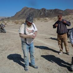 Pat and Dickie riding in Black Rock Desert