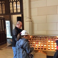 Lauryn and I lighting a candle in remembrance of Daddy in New york