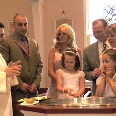 Katerina's Baptism...with Aunt Patty, Maggie & John, and sister Michelle