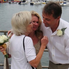 Patty Welcoming Paul to the family on wedding day at Catalina Island 7.10.10