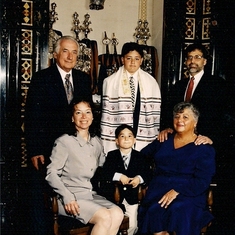 Dad and family at Peter's Bar Mitzvah (1996)