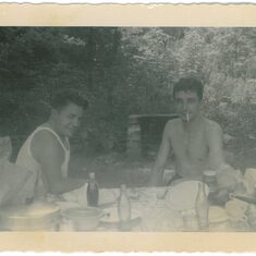 Dad w Grandpa Camhi Spring Lake c. 1952