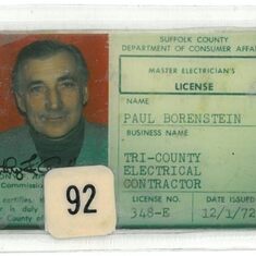 Dad's Master Electrician License Dec 72