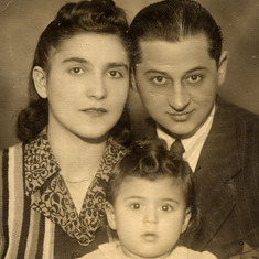 Uncle Leon, Dad's sister Ruchka and their child, Jochevet