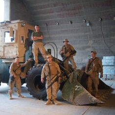 Camp Al Taqaddum in Iraq. This is the inside of the building where Paul worked and is an example of the equipment that they "uparmored."