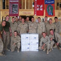 Care packages at Camp Al Taqaddum in Iraq, sent from Bluebird Nursery in Clarkson.