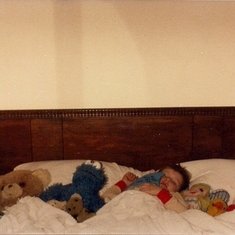 Paul's slumber party as a 4 year old (His nephew and niece do this now).