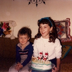 Paul eyeing my birthday cake at Grandpa and Grandma Svik's house.  I was 10 years old, Paul was 5.