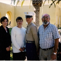 Family photo at Paul's graduation, 1999. Marine Corps Recruit Depot San Diego