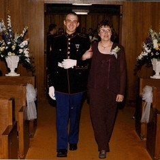 Paul walking Mom down the aisle at my wedding, 2001.