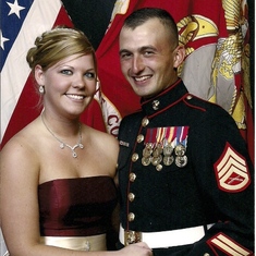 Paul and Ashley Molacek at a Marine Corp Ball.