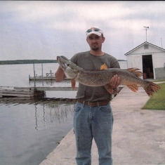 Canada fishing trip, 2008.  Paul and Dad caught a 38 inch Northern