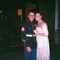 Paul and Ashley Molacek at a Marine Corp Ball. She was his annual date for this event.