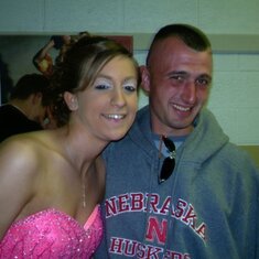 Paul and past girlfriend, Lyndsey Knoell, at her prom. Paul was not her date that night (as you can see, he was underdressed) because he had drill that weekend with his reserve unit.  But, he still drove back to Clarkson to see her.