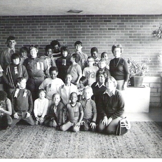 Paul with classmates heading for Special Olympics 1978