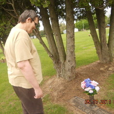 Paul visiting his Grandpa & Grandma Horosko's Graves
