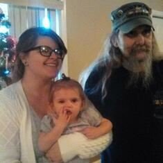 Christy,Pops & Willow at Willows 1st birthday! His 1st Grand child, with her daughter, his 1st great granddaughter. We felt truly blessed he met her & he wouldn't miss it, no matter how sick
