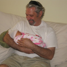 Dad holding Olivia