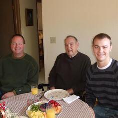 Jeff, Grandpa and Matt enjoying Christmas brunch