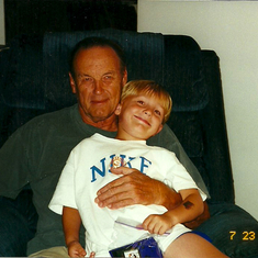 Cuddling with Matt in Grandpa's chair