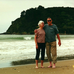 On the Beach in New Zealand in 2001.