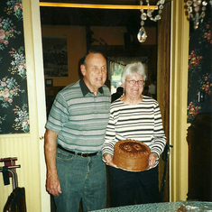 Celebrating 50 years of marriage in Alaska, with of course chocolate cake.