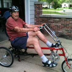 Grandpa on one of his many bikes.