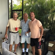 Dennis H, Pauley and Dennis G at cousin Paul’s Fla. party