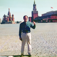 Paul in Red Square during a gym inspection trip