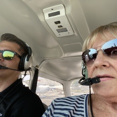 Judi and flying instructor David