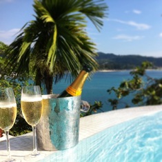 Champagne Saturday Sunsets in Paula's Phuket Pool. Bliss.