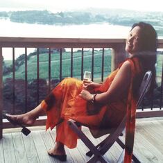 Paula on Waiheke Island, New Zealand - just prior to Michael & Beth Ellenby's wedding_1999-2000 _NZ