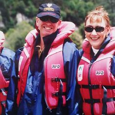 Paula, Andy and Misha - jetboating in New Zealand_1999-2000_NZ)