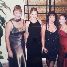 Misha, ?, Paula and Carly Wilkinson - dressed for a Ball, Singapore
