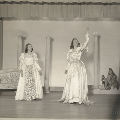 Paulett ~1938 as Rosalind in her high school performance of Shakespeare's As You Like It