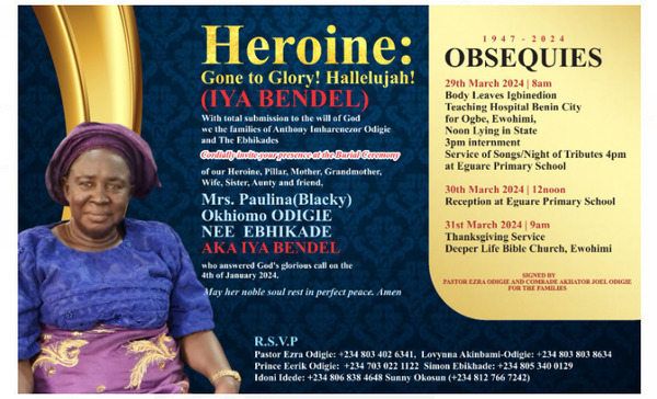 Paulina (Blackie) Okhiomo Odigie