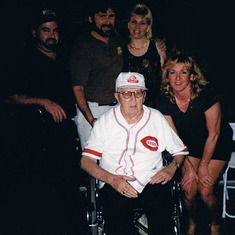Diamondbacks Game 1998 - Upper row: Raymond, Joe, Katherine and lower row: Pauline's dad and Pauline
