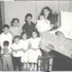 1958 jake montoya sr funeral    Andy,Roger,Tina,Priscilla
Richard,Jake,Louis,Pauline pregnant with baby anthony,and cecilia in paulines arms
baby,cecilia