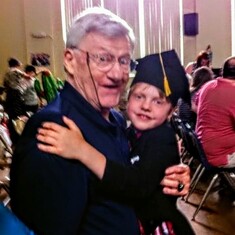 Dad with Shane at his Kindergarten graduation