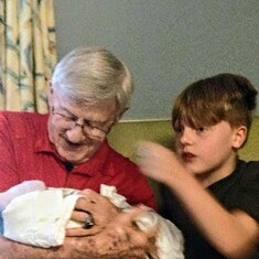 Dad & Shane with new granddaughter Delia