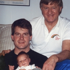 Dad visiting Dominic and Emilie in NYC when Brendan was born in 1993