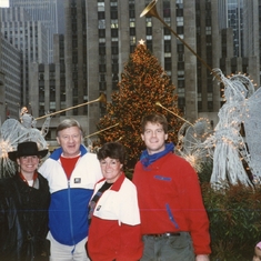 Dad, Emilie, Dominic and Mom at Rockefeller Center during the holidays (before kids)