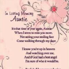 IN LOVING MEMORY AUNTIE